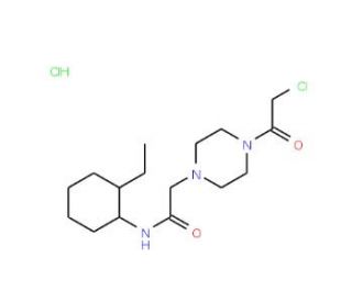 2-[4-(chloroacetyl)piperazin-1-yl]-N-(2-ethylphenyl)acetamide hydrochloride - chemical structure image