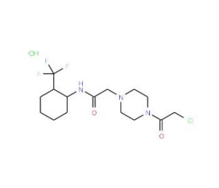 2-[4-(chloroacetyl)piperazin-1-yl]-N-[2-(trifluoromethyl)phenyl]acetamide hydrochloride - chemical structure image
