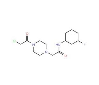 2-[4-(chloroacetyl)piperazin-1-yl]-N-(3-fluorophenyl)acetamide - chemical structure image