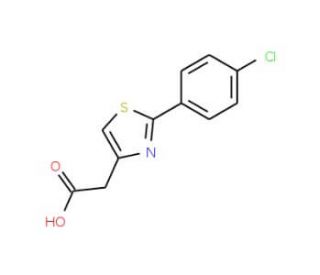 [2-(4-Chlorophenyl)-1,3-thiazol-4-yl]acetic acid (CAS 17969-20-9) - chemical structure image