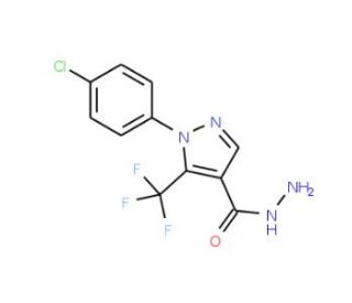 2-(4-Chlorophenyl)-3-(trifluoromethyl)pyrazole-4-carboxylic acid hydrazide (CAS 175137-34-5) - chemical structure image