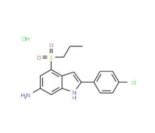 2-(4-chlorophenyl)-4-(propane-1-sulfonyl)-1H-indol-6-amine hydrochloride - chemical structure image