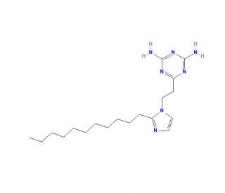 2,4-Diamino-6-[2-(2-undecyl-1-imidazolyl)ethyl]-1,3,5-triazine (CAS 50729-75-4) - chemical structure image