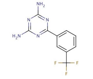 2,4-Diamino-6-[3-(trifluoromethyl)phenyl]-1,3,5-triazine (CAS 30508-78-2) - chemical structure image