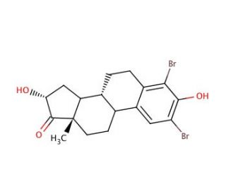 2,4-Dibromo-16&alpha;-hydroxyestrone (CAS 79258-14-3) - chemical structure image