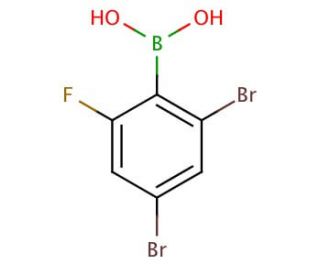 2,4-Dibromo-6-fluorophenylboronic acid (CAS 870778-96-4) - chemical structure image