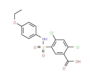 2,4-Dichloro-5-(4-ethoxy-phenylsulfamoyl)-benzoic acid - chemical structure image