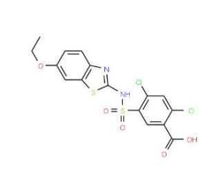 2,4-Dichloro-5-(6-ethoxy-benzothiazol-2-ylsulfamoyl)-benzoic acid - chemical structure image