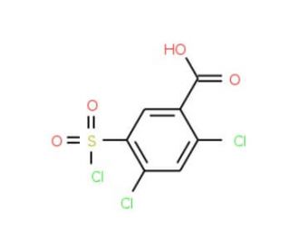 2,4-Dichloro-5-chlorosulfonyl-benzoic acid (CAS 3740-18-9) - chemical structure image