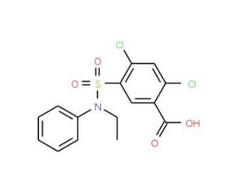2,4-Dichloro-5-(ethyl-phenyl-sulfamoyl)-benzoic acid - chemical structure image