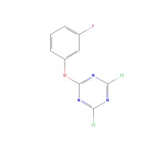 2,4-Dichloro-6-(3-fluorophenoxy)-1,3,5-triazine (CAS 112748-45-5) - chemical structure image