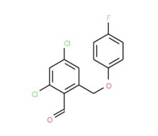 2,4-Dichloro-6-(4-fluoro-phenoxymethyl)-benzaldehyde - chemical structure image
