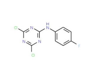 2,4-Dichloro-6-(4-fluorophenylamino)-1,3,5-triazine (CAS 131468-33-2) - chemical structure image