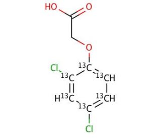 2,4-Dichlorophenoxyacetic Acid-13C6 (CAS 150907-52-1) - chemical structure image