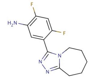 2,4-difluoro-5-(6,7,8,9-tetrahydro-5H-[1,2,4]triazolo[4,3-a]azepin-3-yl)aniline - chemical structure image