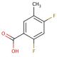 2,4-Difluoro-5-methylbenzoic acid (CAS 367954-99-2) - chemical structure image