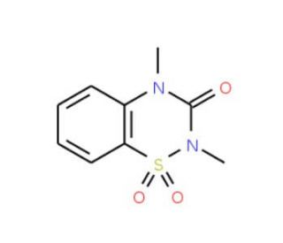 2,4-Dimethyl-2H-1,2,4-benzothiadiazin-3(4H)-on-1,1-dioxide (CAS 13338-03-9) - chemical structure image