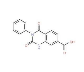 2,4-dioxo-3-phenyl-1,2,3,4-tetrahydroquinazoline-7-carboxylic acid - chemical structure image