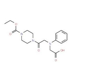 [{2-[4-(Ethoxycarbonyl)piperazin-1-yl]-2-oxoethyl}(phenyl)amino]acetic acid - chemical structure image