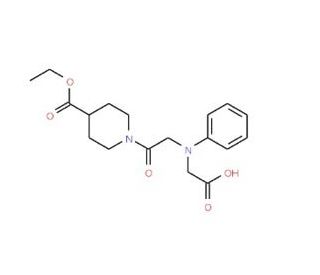 [{2-[4-(Ethoxycarbonyl)piperidin-1-yl]-2-oxoethyl}(phenyl)amino]acetic acid - chemical structure image