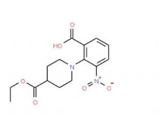 2-[4-(Ethoxycarbonyl)piperidin-1-yl]-3-nitrobenzoic acid - chemical structure image