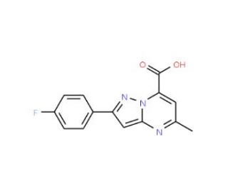 2-(4-Fluoro-phenyl)-5-methyl-pyrazolo[1,5-a]pyrimidine-7-carboxylic acid - chemical structure image