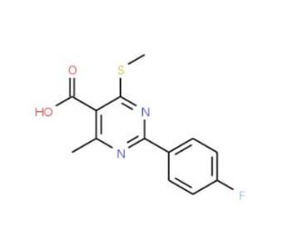 2-(4-fluorophenyl)-4-methyl-6-(methylthio)pyrimidine-5-carboxylic acid - chemical structure image