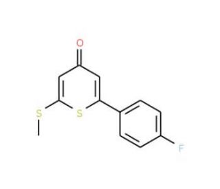 2-(4-Fluorophenyl)-6-methylthio-4H-thiopyran-4-one - chemical structure image