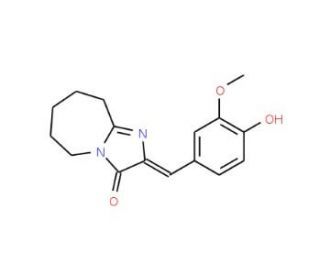 2-(4-Hydroxy-3-methoxy-benzylidene)-2,5,6,7,8,9-hexahydro-imidazo[1,2-a]azepin-3-one - chemical structure image