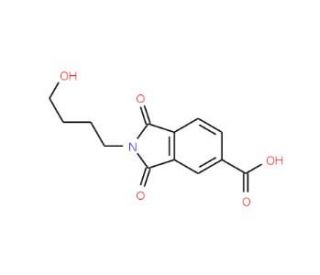 2-(4-Hydroxy-butyl)-1,3-dioxo-2,3-dihydro-1H-isoindole-5-carboxylic acid - chemical structure image