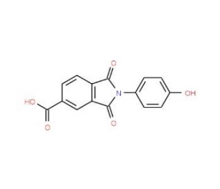 2-(4-Hydroxy-phenyl)-1,3-dioxo-2,3-dihydro-1H-isoindole-5-carboxylic acid - chemical structure image