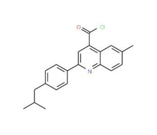 2-(4-isobutylphenyl)-6-methylquinoline-4-carbonyl chloride - chemical structure image
