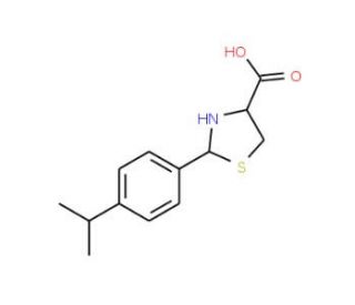 2-(4-Isopropylphenyl)-1,3-thiazolidine-4-carboxylic acid - chemical structure image