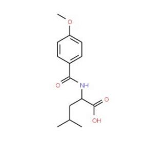 2-(4-Methoxy-benzoylamino)-4-methyl-pentanoic acid (CAS 438581-55-6) - chemical structure image
