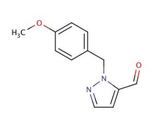 2-(4-Methoxy-benzyl)-2H-pyrazole-3-carbaldehyde (CAS 162468-77-1) - chemical structure image