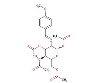 2-(4-Methoxybenzylidene)imino-2-deoxy-1,3,4,6-Tetra-O-acetyl-&beta;-D-glucopyranose (CAS 7597-81-1) - chemical structure image