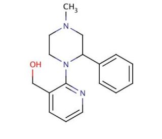 2-(4-Methyl-2-phenyl-1-piperazinyl)-3-pyridinemethanol (CAS 61337-89-1) - chemical structure image