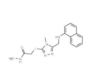 2-({4-Methyl-5-[(1-naphthylamino)methyl]-4H-1,2,4-triazol-3-yl}thio)acetohydrazide - chemical structure image