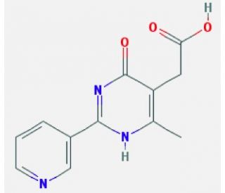 2-[4-methyl-6-oxo-2-(pyridin-3-yl)-1,6-dihydropyrimidin-5-yl]acetic acid - chemical structure image