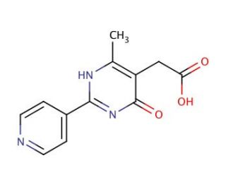 2-[4-methyl-6-oxo-2-(pyridin-4-yl)-1,6-dihydropyrimidin-5-yl]acetic acid - chemical structure image
