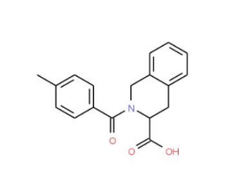 2-(4-Methyl-benzoyl)-1,2,3,4-tetrahydro-isoquinoline-3-carboxylic acid - chemical structure image