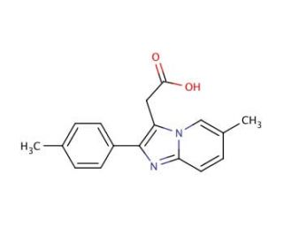 2-(4-Methylphenyl)-6-methylimidazole[1,2-a]-pyridine-3-acetic Acid (CAS 189005-44-5) - chemical structure image
