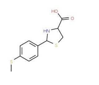 2-[4-(Methylsulfanyl)phenyl]-1,3-thiazolidine-4-carboxylic acid - chemical structure image