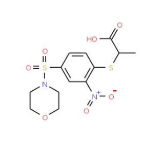 2-{[4-(morpholin-4-ylsulfonyl)-2-nitrophenyl]thio}propanoic acid - chemical structure image