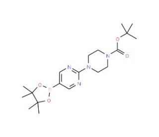 2-[4-(N-Boc)piperazin-1-yl]pyrimidine-5-boronic acid pinacol ester (CAS 940284-98-0) - chemical structure image