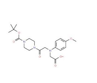 [{2-[4-(tert-Butoxycarbonyl)piperazin-1-yl]-2-oxoethyl}(4-methoxyphenyl)amino]acetic acid - chemical structure image