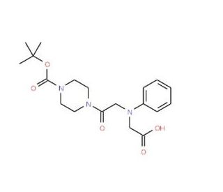 [{2-[4-(tert-Butoxycarbonyl)piperazin-1-yl]-2-oxoethyl}(phenyl)amino]acetic acid - chemical structure image