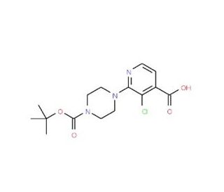 2-[4-(tert-Butoxycarbonyl)piperazino]-3-chloroisonicotinic acid - chemical structure image