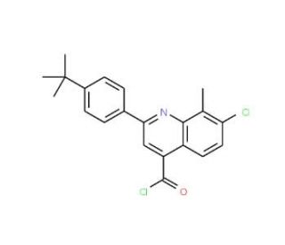 2-(4-tert-butylphenyl)-7-chloro-8-methylquinoline-4-carbonyl chloride - chemical structure image