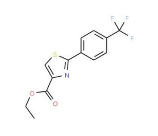 2-(4-Trifluoromethylphenyl)-thiazole-4-carboxylic acid ethyl ester (CAS 132089-39-5) - chemical structure image